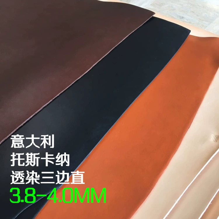 Итальянская трехслойная тосканская кожа растительного дубления, окрашенная в черно-коричневый цвет, ременная кожа, материал из воловьей кожи