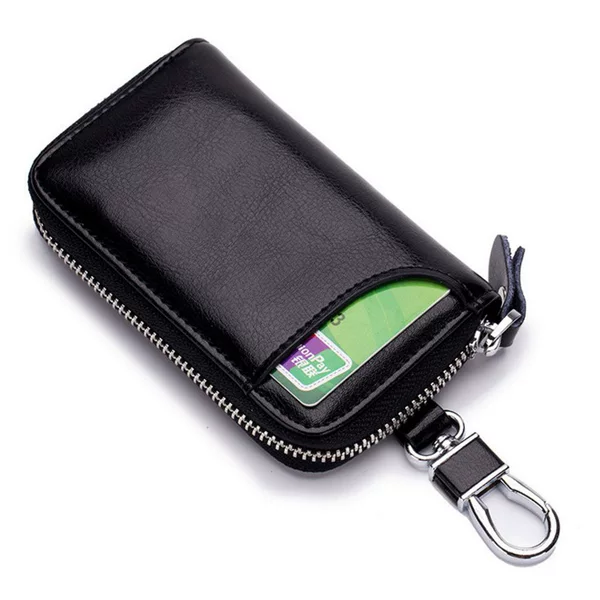 New Zipper Genuine Leather Key Bag Men's Waist Hanging Fashion Multifunctional Car Key Bag Women's Card Bag Cowhide