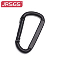 JRSGS电泳黑色登山扣铁8x80弹簧扣户外D型压扁安全挂钩登山扣