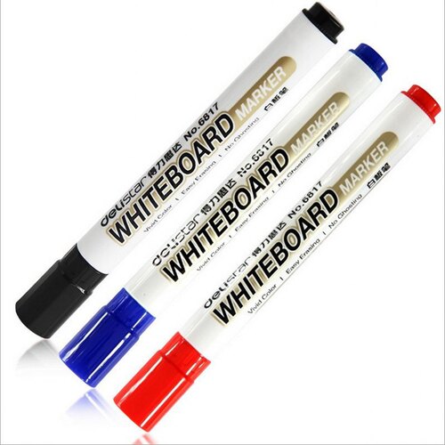 Deli 6817 whiteboard pen easy to erase special pen red blue black whiteboard pen erasable office supplies wholesale