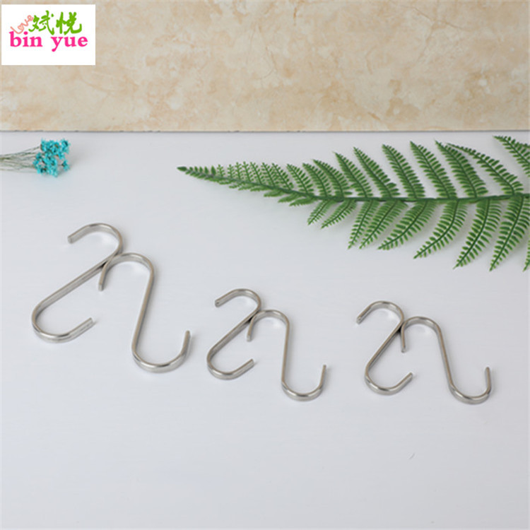 厂家不锈钢扁钩S钩长S钩型多功能浴室厨房多用挂衣钩衣架挂钩钩子