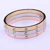 Golden women's bracelet for beloved stainless steel, accessory, Korean style, pink gold, wholesale