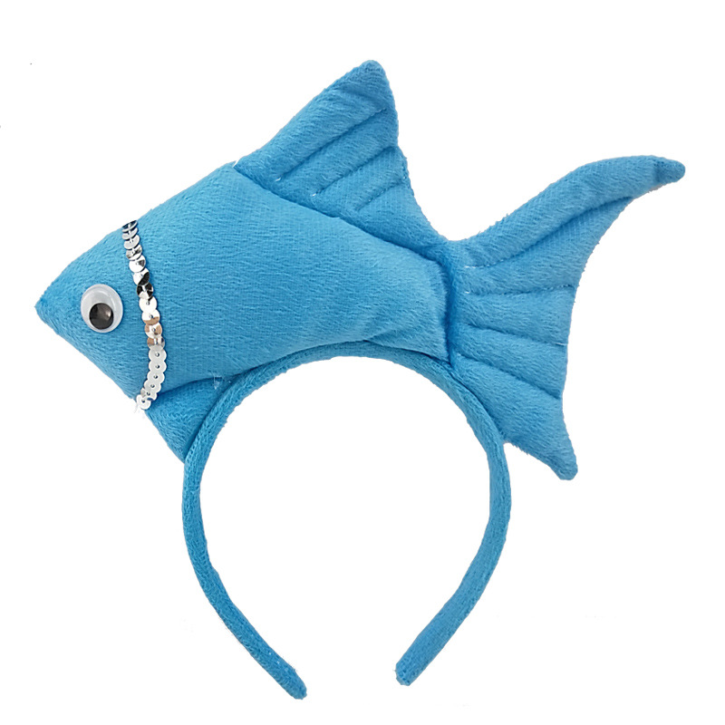 Wansheng rendimiento de la etapa tocado suministros de juego de Navidad peces animales diadema Vida Marina Goldfish diadema