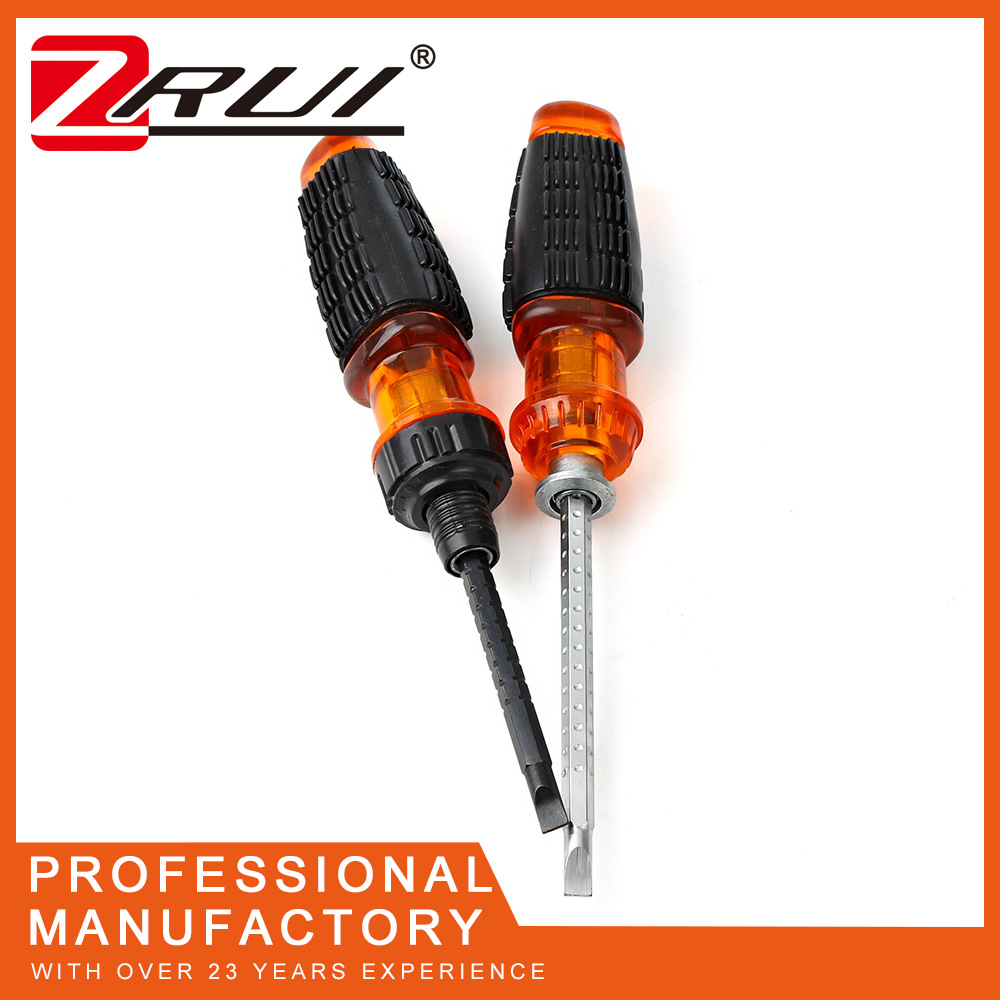 Neumático antideslizante masaje de dos colores de goma transparente manga destornillador Cruz de doble propósito retráctil destornillador de trinquete