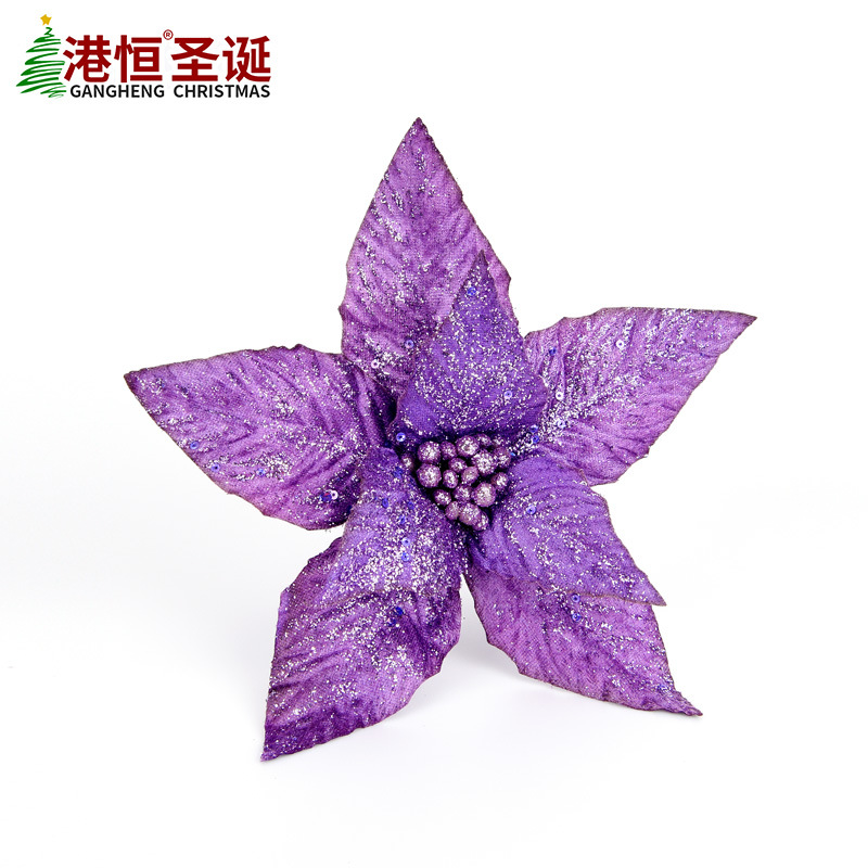 Nueva Rosa lentejuelas Flor de Navidad árbol de Navidad decoración de la boda franela flor falsa Navidad flor artificial suministros de Navidad
