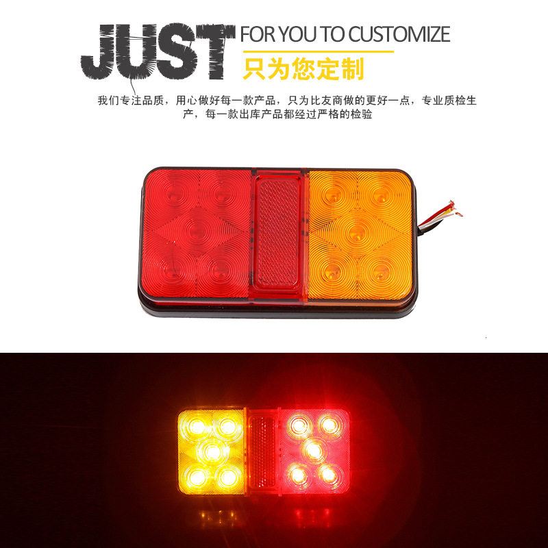 Suministro transfronterizo de voltaje amplio 10LED camión luz trasera lámpara de señal luz lateral del camión