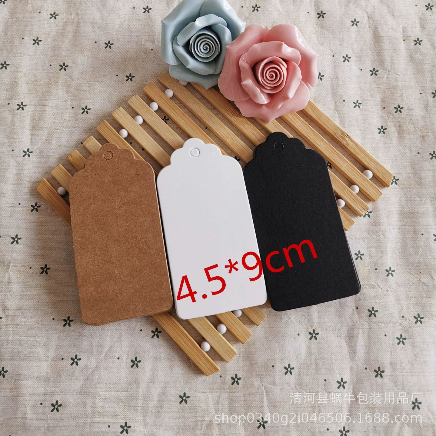 4,5*9 см крафт-бумага квадратная Цветочная головка пустая бирка для выпечки маркировка Марк карта продукта ручная роспись