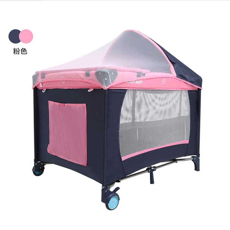 Nueva cama de juego de bebé de una pieza de entrega plegable cama de bebé cama de media cama al por mayor cuna multifuncional portátil