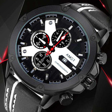 AMST艾美时特夜光石英表时尚休闲防水学生皮带计时男士手表厂家