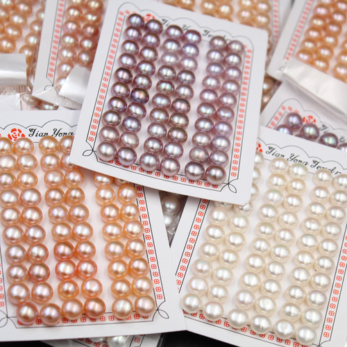 Natural freshwater bread beads half-hole bread pearls bare beads ring surface earrings jewelry accessories loose beads wholesale