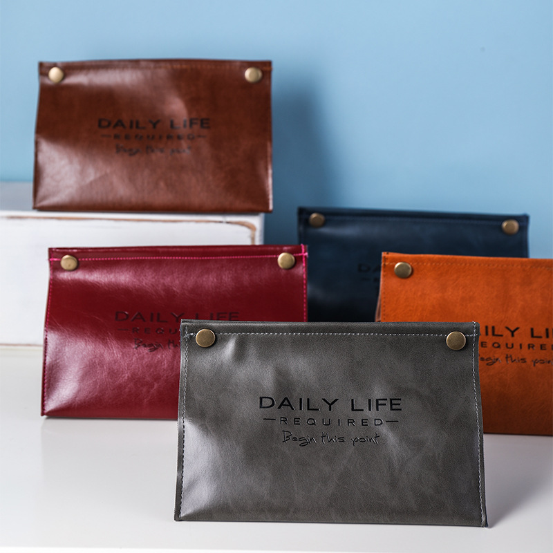 Porta Pañuelos de Cuero para Sala de Estar o Comedor