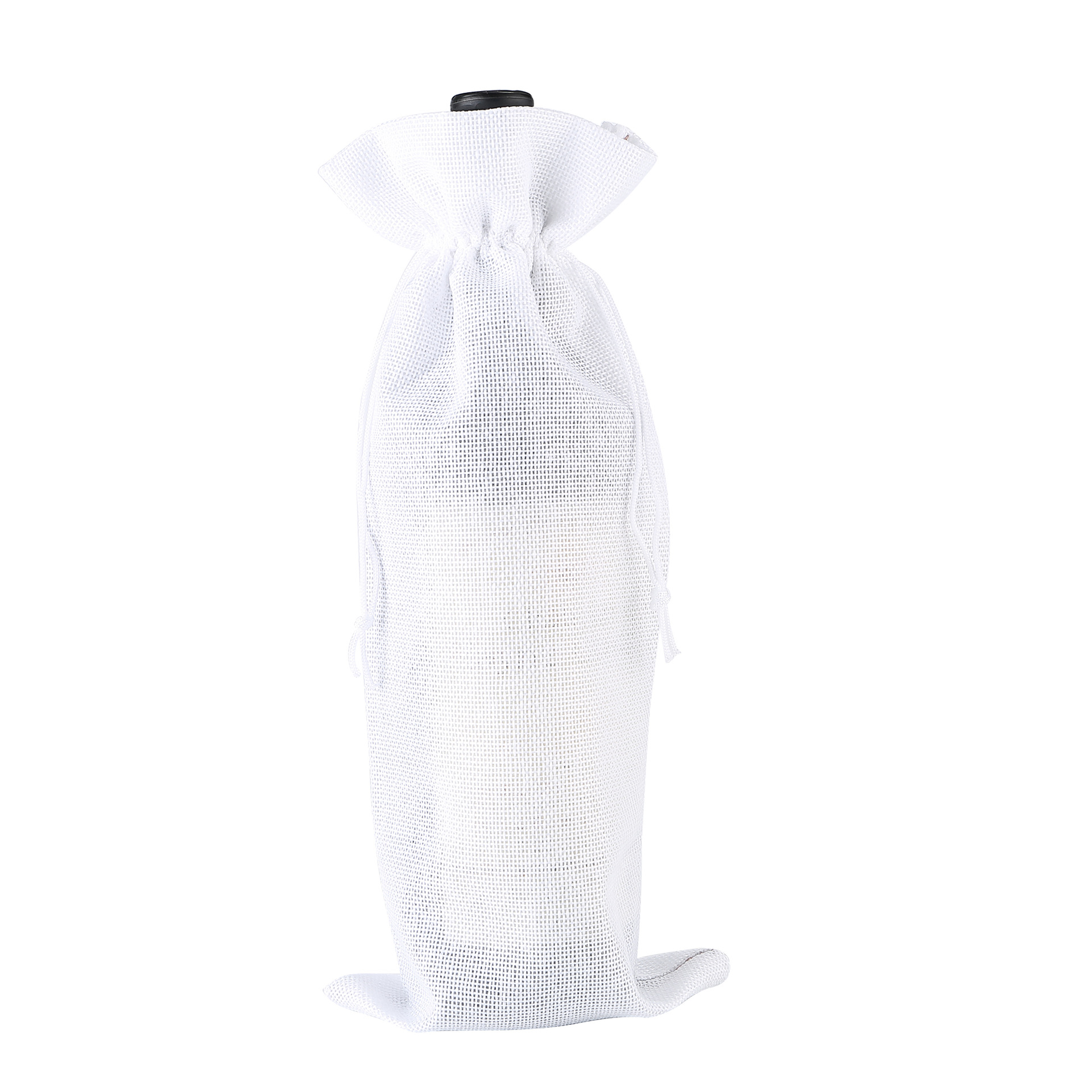 En stock de lino rojo vino bolsa traje cordón Lino lazo botella de vino bolsa de lino cordón vino tinto bolsa de embalaje al por mayor