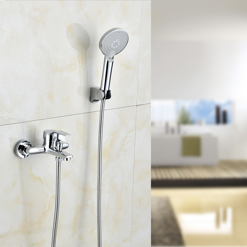 Factory Price Wholesale Brass IELTS Triple Hot and Cold Faucet Simple Shower Shower Set Lifting Rod Bathtub Faucet