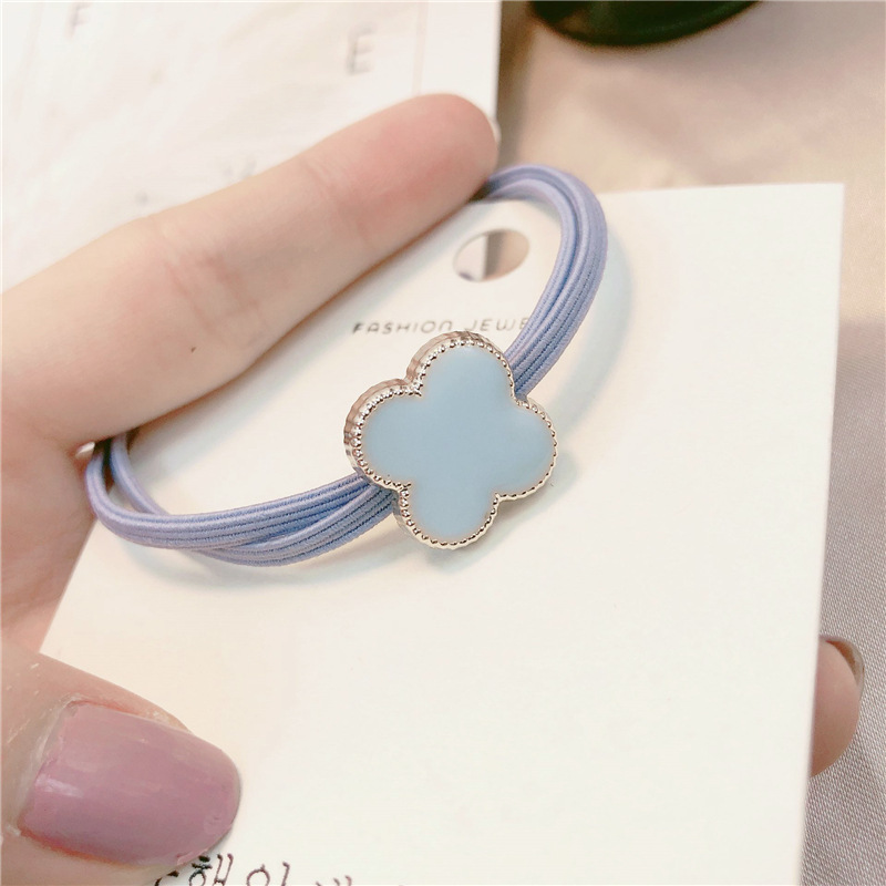 Japón y Corea del Sur lindos anillos de cabello azul pálido chicas amorosas cuerdas de cabeza nudo arco de perlas cordón de goma cuerdas de cabello