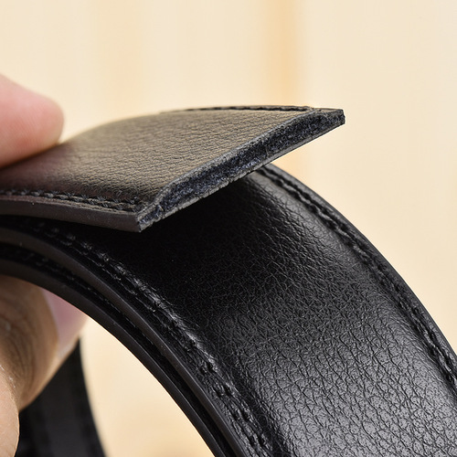 Belt wholesale men's double-sided genuine leather business automatic buckle belt cowhide men's belt with embossed LOGO belt