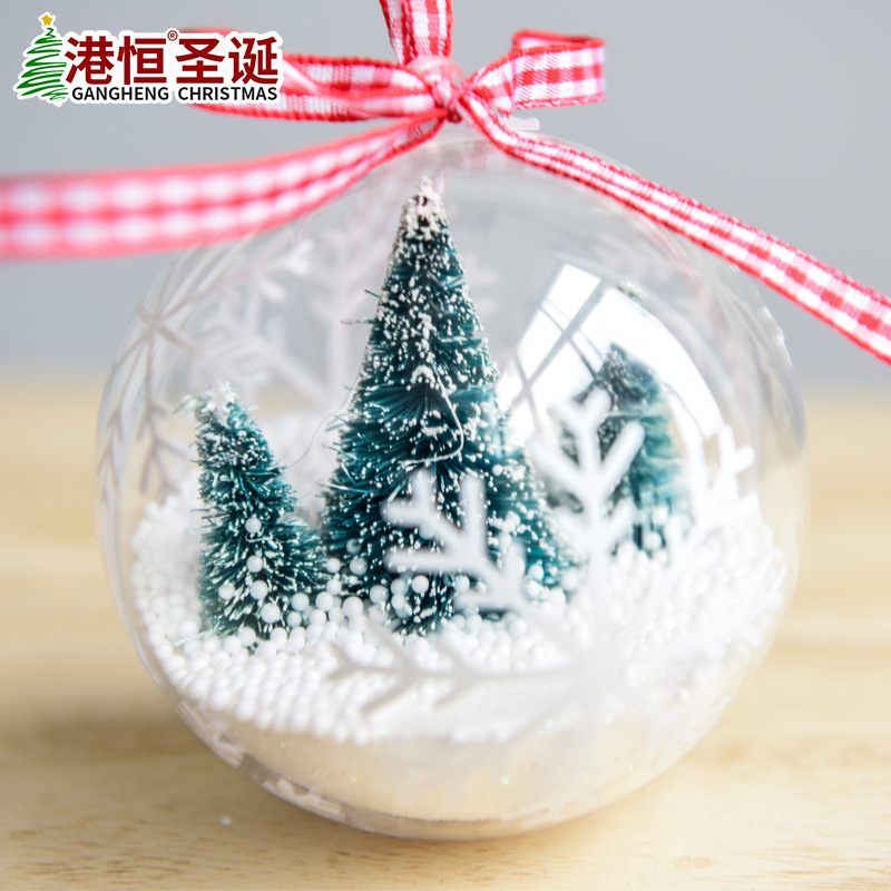 Bola decorativa transparente, bola interior, bola de Navidad, adorno colgante para árbol de Navidad, decoración colgante para techo, arreglo de escena navideña