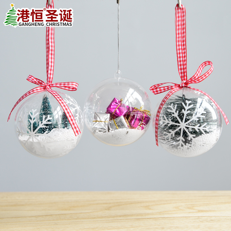 Bola decorativa transparente, bola interior, bola de Navidad, adorno colgante para árbol de Navidad, decoración colgante para techo, arreglo de escena navideña