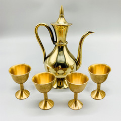 Brass decanter household sake container small copper wine cup water cup antique pouring wine set