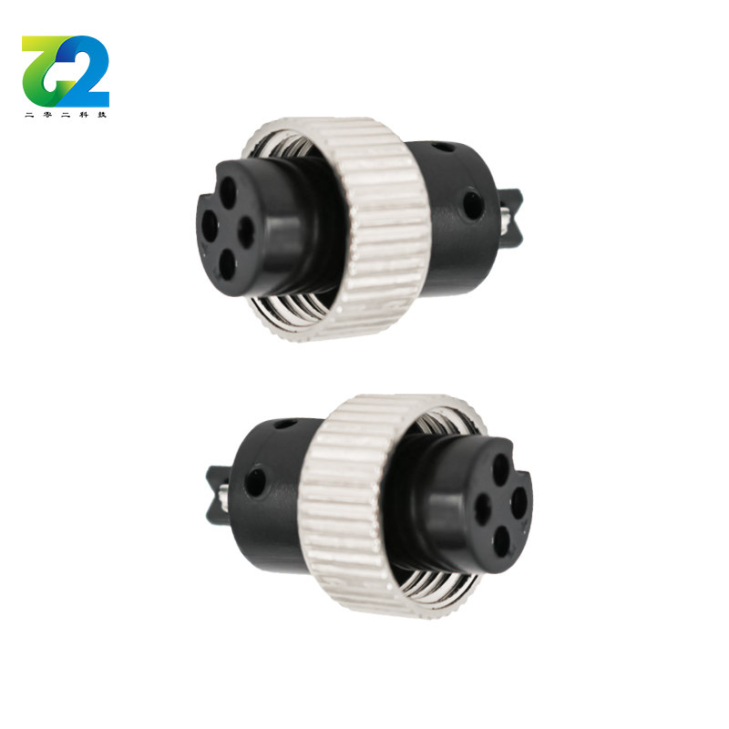 M12航空插头 4P6P航空母座 航空插头连接器注塑式航空头 厂家直销