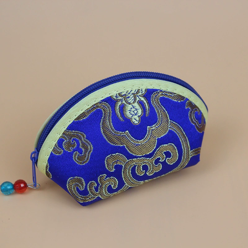 Этничный эмбираж embroidered тканевый кошелек на молнии, маленький клатч 10×3×6 см, вес 30 г