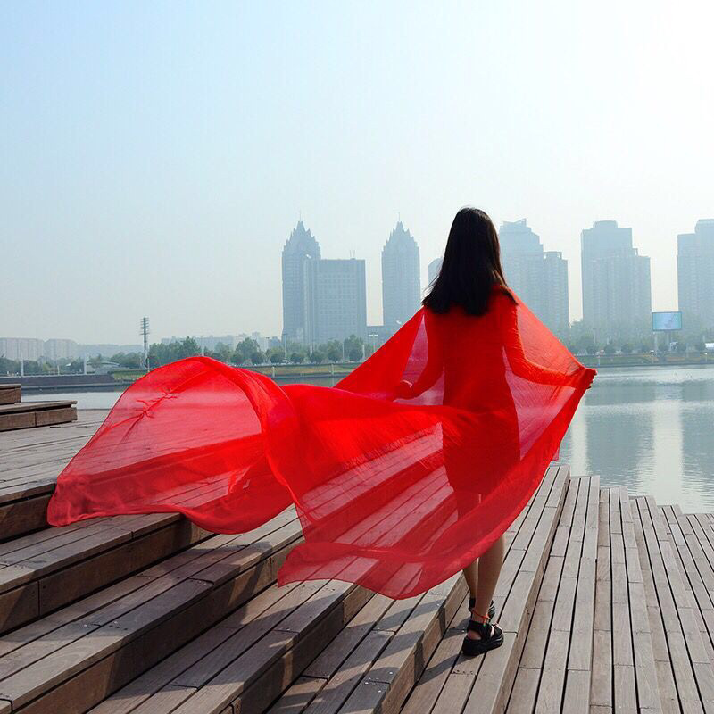 Pure Color red scarf women's multi-specification dancing catwalk thin beach towel shawl sun protection sunshade scarf stage decoration Pure Color red scarf women's multi-specification dancing catwalk thin beach towel shawl sun protection sunshade scarf stage decoration