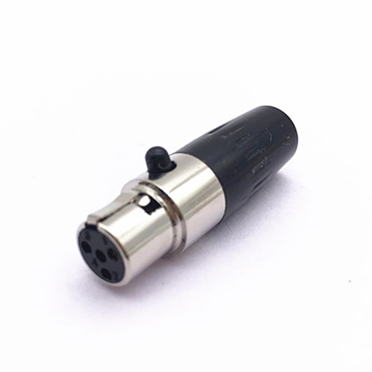 Qızıl örtüklü mini XLR mikrofon konnektoru, dörd pinli