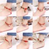 Small bell, woven ankle bracelet handmade, ethnic birthday charm, Korean style, simple and elegant design, ethnic style