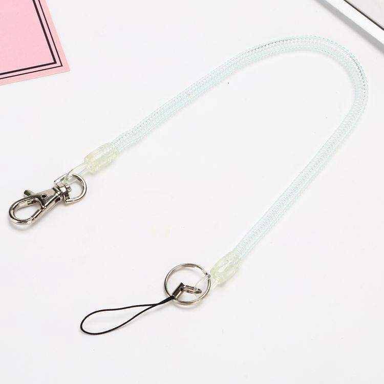 Elderly mobile phone extended retractable rope black Keychain Access card thick spring anti-loss rope spot wholesale postage