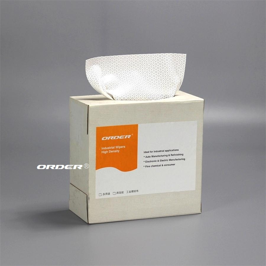 ORDER 厂家生产PP聚丙稀吸油无尘擦拭纸 白色抽取式盒装擦拭布