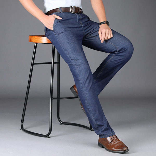 Summer spring black loose straight jeans