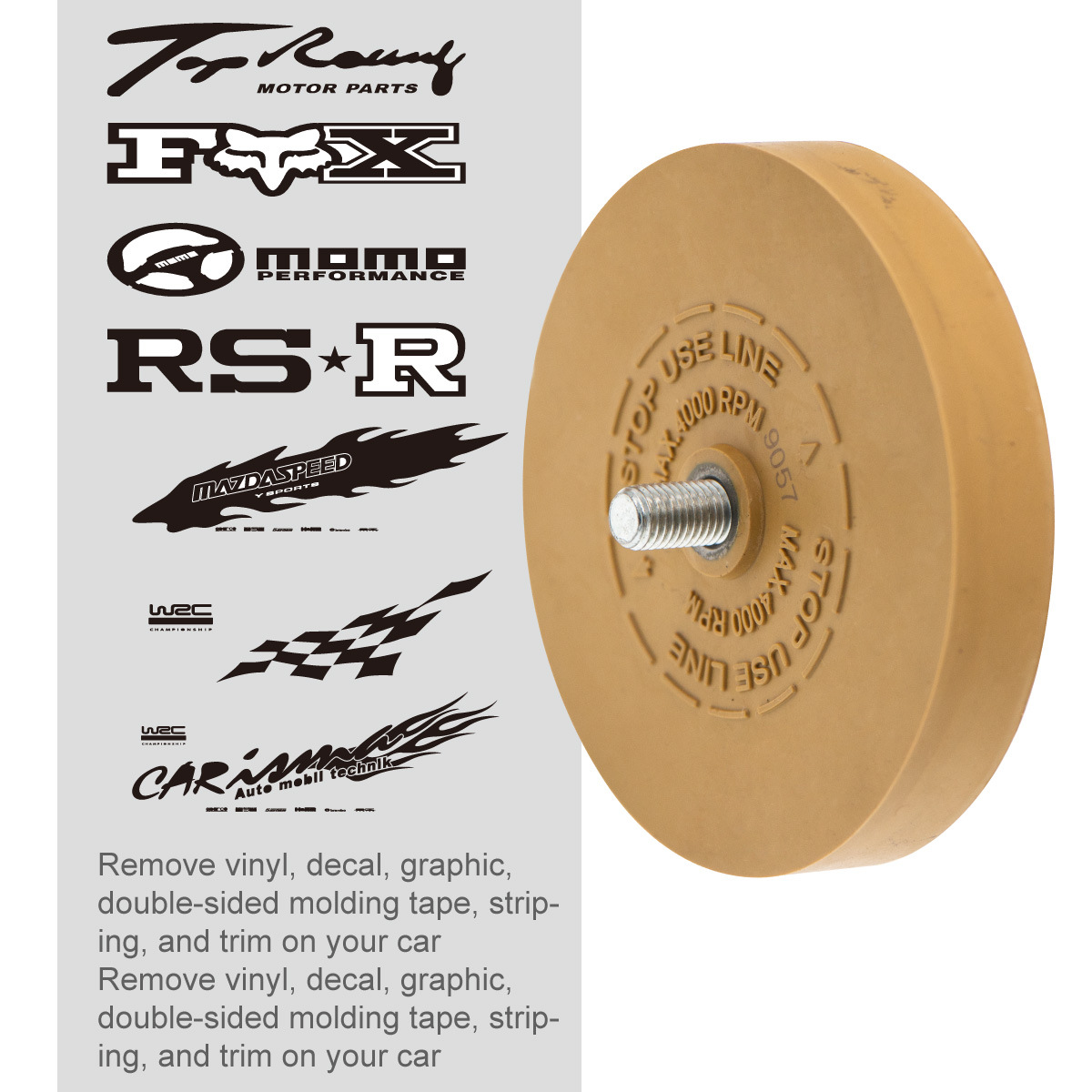 3,5 '88mm rueda de goma de pulido neumático rueda de goma rueda de molienda de goma Decal rueda de eliminación