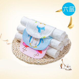 Sunny Chrysanthemum Baby Sweat Wipe Four-layer Six-layer Soft Gauze Cotton Baby Children's Sweat Wipe Rice White Single Pack Medium Size