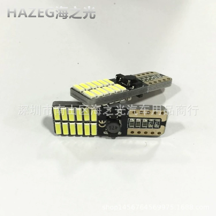 Трансграничный Специальный автомобильный светодиодный светильник T10 4014 24LED с постоянным током Ширина декодирования неполярности