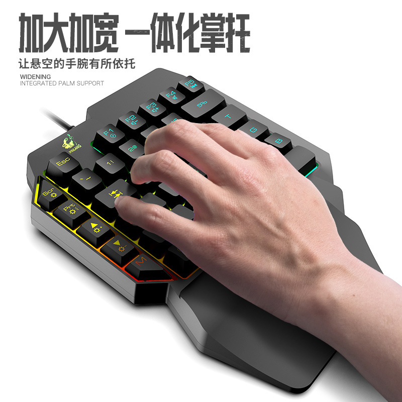 Free Wolf K15 One-Handed Keyboard Gun God Throne Left-Hand Mechanical Feel Gaming Keyboard Amazon Ebay Cross-Border