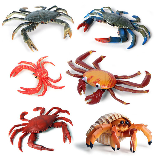 Children's simulated real-life static marine life model crab hermit crab king crab shrimp plastic toy ornaments
