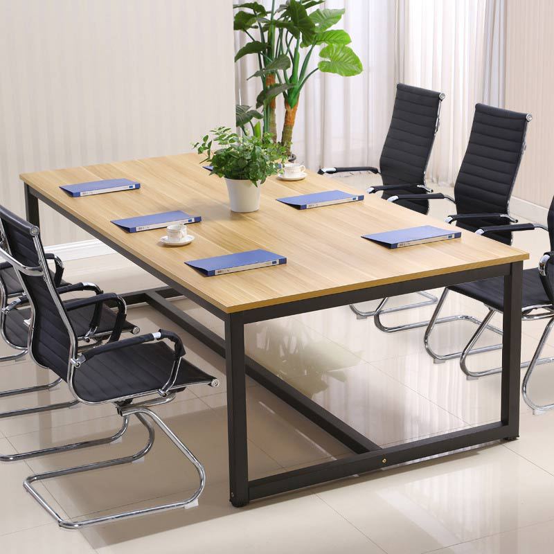 Conference Table and Chair Splicing Combination Negotiation Table Staff Office Long Table Steel and Wood Combination Desk Conference Room