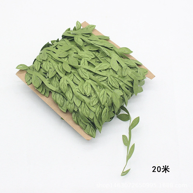 Simulation Vine Leaf Garland (Fabric), 200 m Roll, Green DIY Floral Decoration