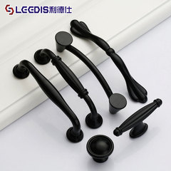 Factory Direct Selling Modern Minimalist Furniture Hardware Drawer Cabinet Door Handles American Style Cabinet Wardrobe Black Pull