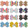 Rainbow hairgrip with bow, fashionable hair accessory, suitable for import, gradient