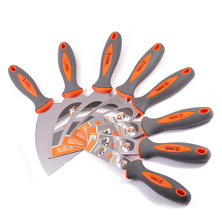 Cuchillo de masilla de pulido fino, espátula de limpieza con mango de plástico, raspador de porcelana de pared pulido, espátula con mango de dos colores, espátula