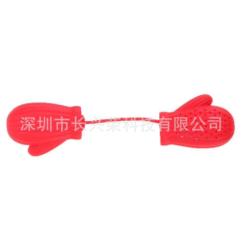 现货硅胶手套泡茶器 创意圣诞手套茶包茶漏 新奇特家居滤茶器