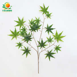 天昆广州仿真绿枫树叶 过胶造景假枫树叶 阻燃仿真树叶假树叶厂家