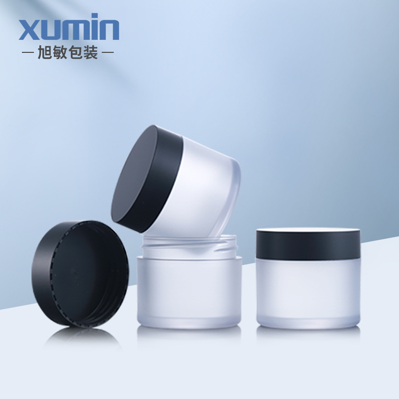 50g de plástico esmerilado crema tarro mascota engrosada inyección botella vacía cara crema tarro crema cosmética tarro en stock