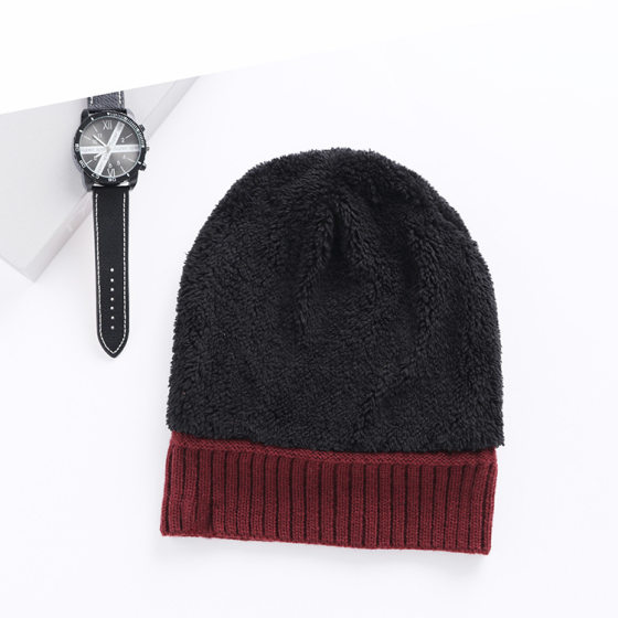 2023 autumn and winter manufacturers supply cross-border men's and women's knitted padded warm wool hat scarf gloves three-piece set