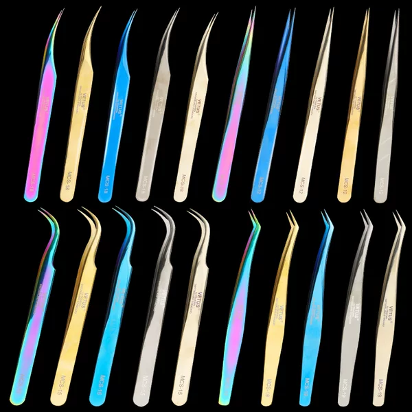 Grafting False Eyelash Tweezers High-Precision Stainless Steel Anti-Static Tweezers Gradient Blooming Grafting Tweezers