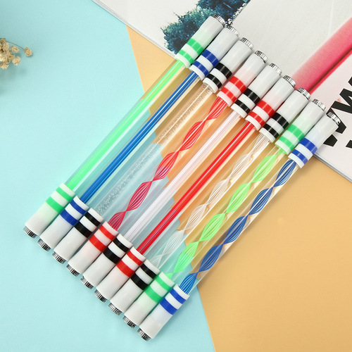 Rotary Pen Wholesale Light Rotary Pen Acrylic Transparent Glass Model Resistant to Novice Rotary Pen Cool Colorful Slow Flashing Light