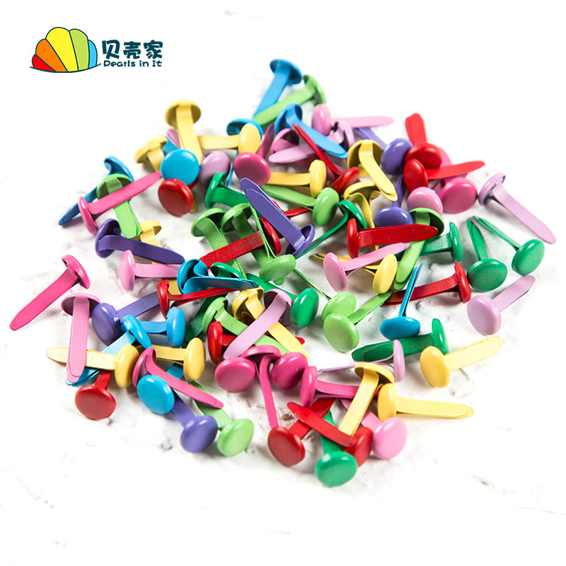 Color two-foot nail double-foot nail two-foot nail split foot sheep angle nail children's creative DIY handmade binding material Color two-foot nail double-foot nail two-foot nail split foot sheep angle nail children's creative DIY handmade binding material