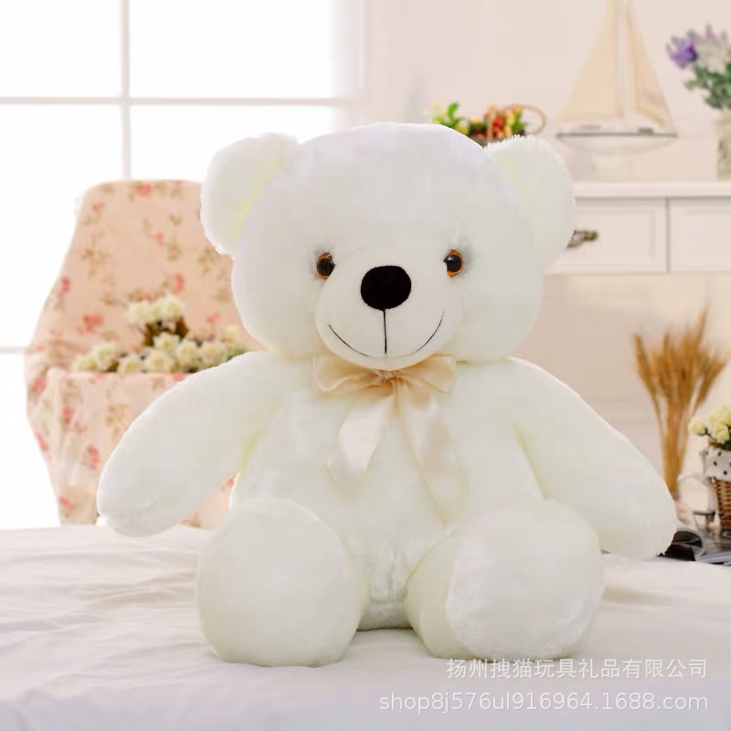 Suministro directo de fábrica transfronteriza Venta caliente luminoso oso de peluche abrazo oso muñeca de peluche almohada de juguete regalo de San Valentín