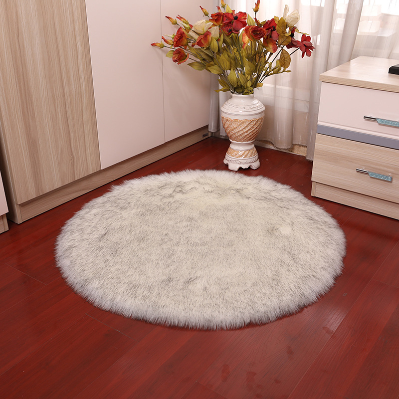 Blanco lana larga alfombra redonda mecedora manta cesta colgante manta sala de estar ocio dormitorio cama manta redonda silla de la computadora