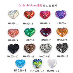 Best-selling 10/12/14/16MM heart-shaped fish scale DIY smooth fish scale resin drill sticker accessories
